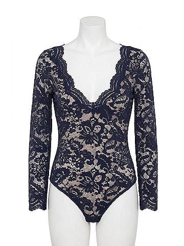 Generation Love Alessia Lace Bodysuit in Dusk/Beige (view 1)