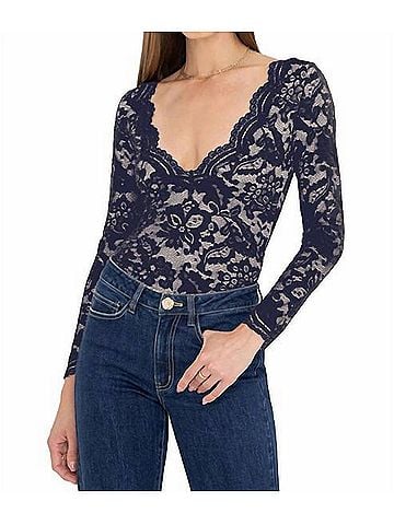 Generation Love Alessia Lace Bodysuit in Dusk/Beige (view 2)