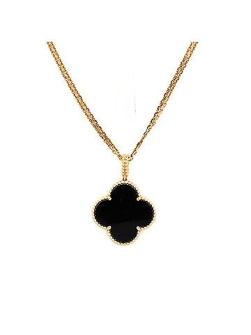 Van Cleef & Arpels Magic Alhambra Pendant Long Necklace 18K Yellow Gold and Onyx (view 1)
