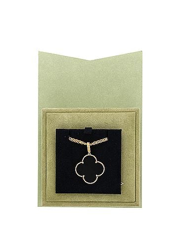 Van Cleef & Arpels Magic Alhambra Pendant Long Necklace 18K Yellow Gold and Onyx (view 2)