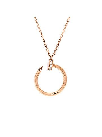 Cartier Juste un Clou Pendant Necklace 18K Rose Gold with Diamonds (view 1)