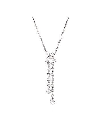 Tiffany & Co. Victoria Double Drop Pendant Necklace Platinum and Diamonds (view 1)