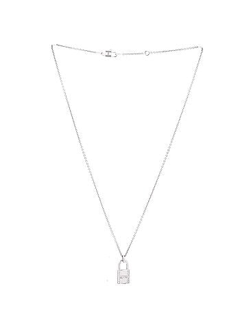Hermès Amulettes Cadenas Pendant Necklace 18K White Gold with Diamonds (view 2)