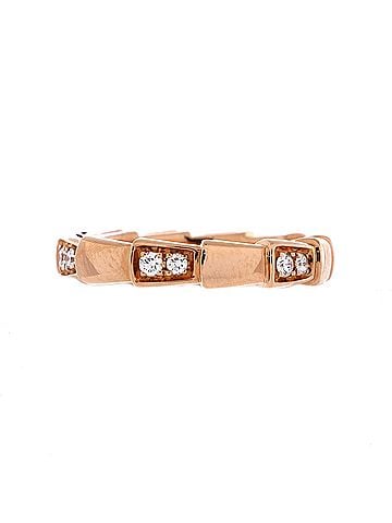 Bvlgari Serpenti Viper Ring 18K Rose Gold with Half Pave Diamonds (view 1)