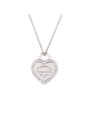 Tiffany & Co. Return to Tiffany Heart Pendant Necklace 18K White Gold with Diamonds (view 1)