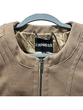 Express Camel peplum Coat Jacket (view 2)