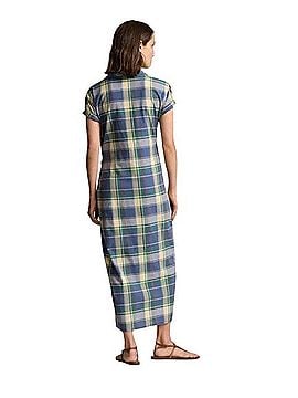 Polo by Ralph Lauren Plaid Cotton Faux-Wrap Shirtdress Casual Dress (view 2)