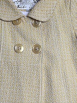 Ashley by 26 International Pale Yellow Textured Pea Coat Coat (view 2)