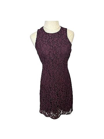 Ann Taylor Factory Petite Floral Lace Overlay Sheath Knee-Length Dress Cocktail Dress (view 1)
