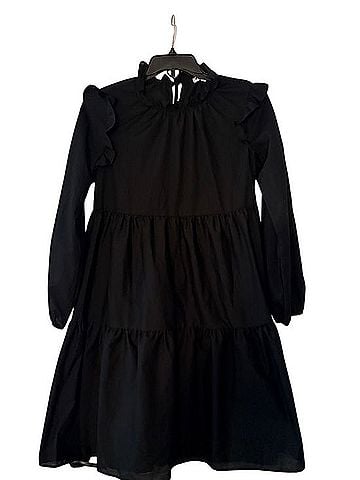 Love...ady Black Long-Sleeve Tiered Ruffle Dress Casual Dress (view 1)