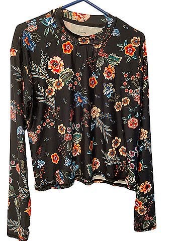 Johnny Was Ardell Mock Floral Tee Long Sleeve Blouse (view 1)