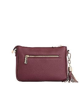 Pom Pom London City Slim Deep Burgundy Leather Crossbody Bag (view 2)