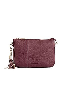 Pom Pom London City Slim Deep Burgundy Leather Crossbody Bag (view 1)