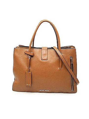Miu Miu Goatskin Madras Satchel (view 1)