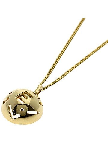 Céline Celine Logo Circle Necklace 18K Yellow Gold Women's CELINE (view 1)