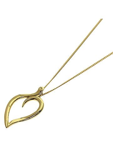 Tiffany & Co. Tiffany &amp; Co. Leaf Heart Necklace, 18K Yellow Gold, Women's. (view 1)