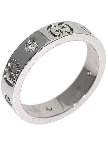 Gucci Gucci Icon 5P Diamond Ring #8 18K White Gold Women's GUCCI (view 2)
