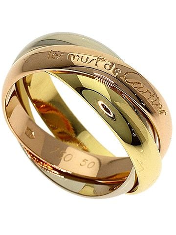 Cartier Cartier Trinity #50 Ring - 18K Yellow Gold, White Pink Gold Women's CARTIER (view 1)
