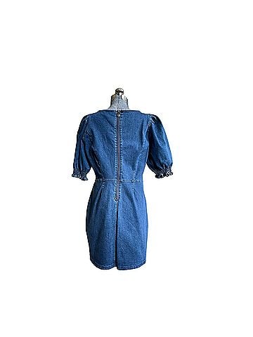 Betsey Johnson Peplum Denim Cocktail Dress (view 2)