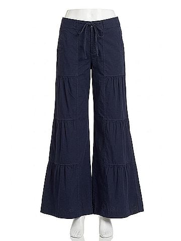 XCVI Women's Terraced Wide Leg Pants in Navy (view 1)