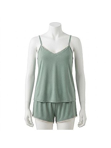 Eberjey Frida Cami Shorts Pajama Set in Eucalyptus / Ivory (view 1)