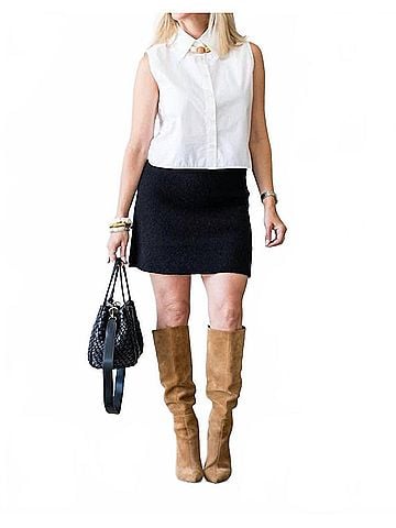 Closed A-Line High Rise Sweater Mini Skirt in Black (view 2)