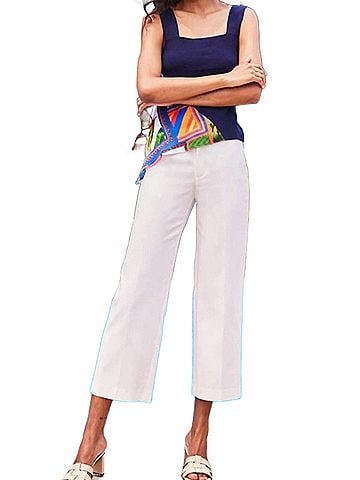 Ecru Franklin Wide Leg Cropped Pant in White (view 2)