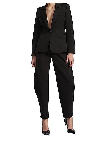 BCBGMAXAZRIA Taffeta Twill Puddle Pants in Black (view 2)