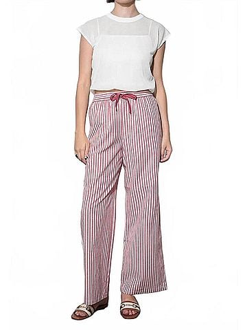 Greylin Hellen Stripe Pull Up Drawstring Pants in Berry (view 2)