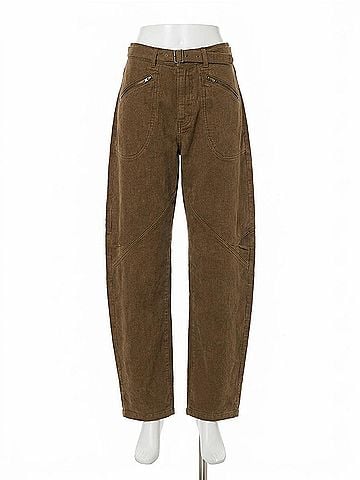 Habitual Gwen Utility Relaxed Bowed Slouch Pants in Dark Moss (view 1)