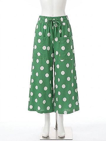 Oddi Pastures Polka Dot Pull On Pants in Green (view 1)