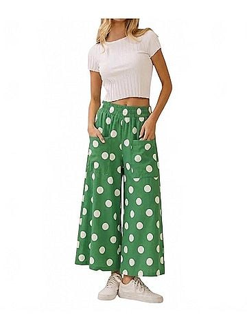 Oddi Pastures Polka Dot Pull On Pants in Green (view 2)