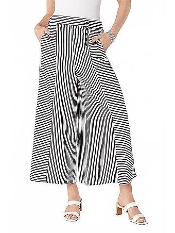 Coco + Carmen Women's Dahlia Striped Textured Pants in Grey (view 2)
