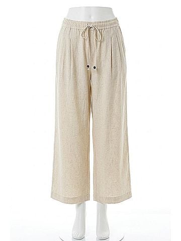 Lucy Paris Logan Tie Pants in Beige (view 1)