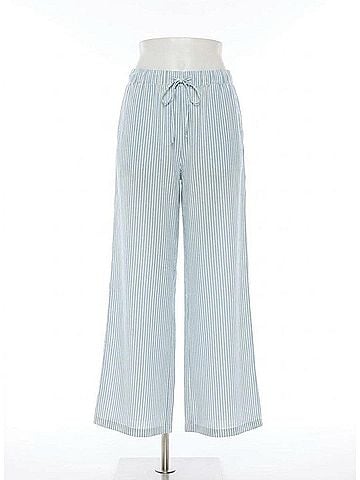 Seafolly Beach Wide Leg Pant in Powder Blue Stripe (view 1)