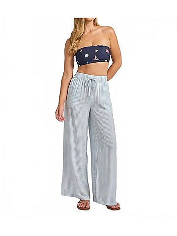 Seafolly Beach Wide Leg Pant in Powder Blue Stripe (view 2)