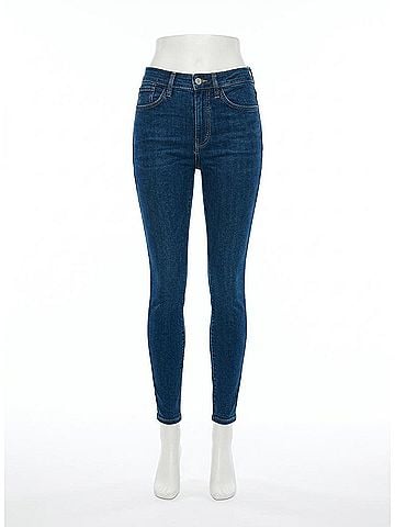 3x1 Kyla Kaia High Rise Skinny Crop Stretch Jeans in Medium Blue Wash (view 1)