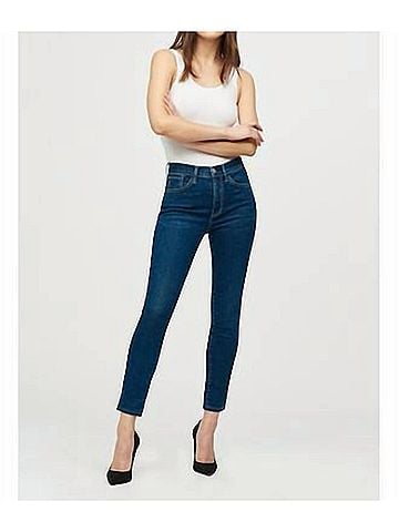 3x1 Kyla Kaia High Rise Skinny Crop Stretch Jeans in Medium Blue Wash (view 2)