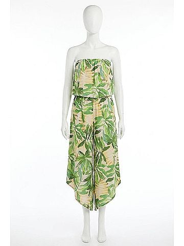 Tyche Have You Ever Lightweight Strapless Jumpsuit in Green (view 1)