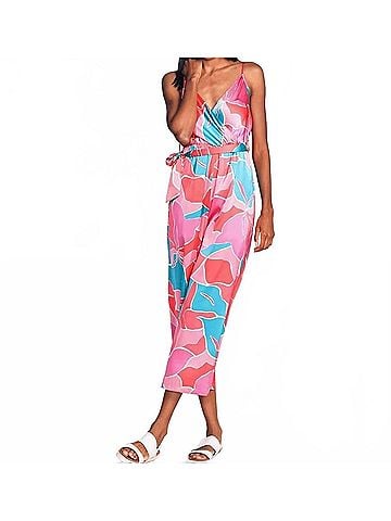 Pink Martini Noelle V-Neck Jumpsuit in Pink (view 2)