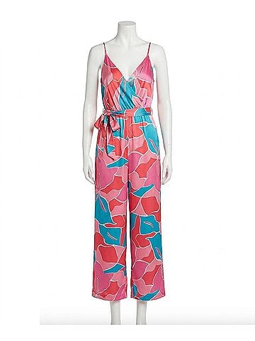 Pink Martini Noelle V-Neck Jumpsuit in Pink (view 1)