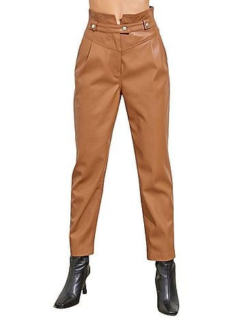 Do & Be Sloane Leather Pant in Camel (view 2)
