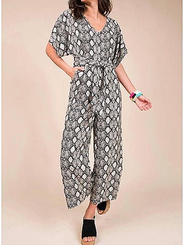 uncle frank Cropped Jumpsuit in Snakeskin (view 2)