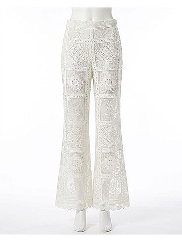 Zimmermann Aster Embroidered Pants in Ivory (view 1)