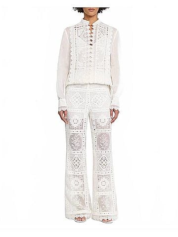 Zimmermann Aster Embroidered Pants in Ivory (view 2)
