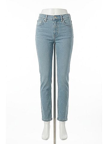Acne Studios Mid-Rise Jeans in Washed Blue (view 1)