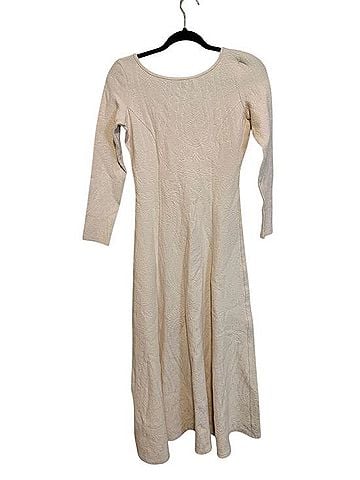 Mara Hoffman Textured Cream Long-Sleeve Maxi Dress Casual Dress (view 2)