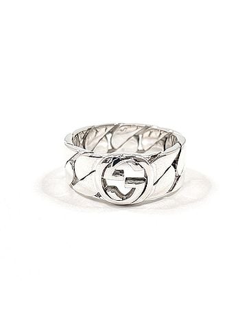Gucci GUCCI Interlocking G Ring, Sterling Silver 925, Men's (view 1)
