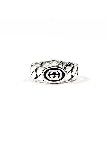 Gucci GUCCI Interlocking G Ring, Sterling Silver 925/Enamelcm, Silver, Women's (view 1)