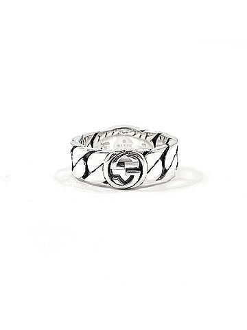 Gucci GUCCI Interlocking G Ring, Sterling Silver 925/Enamelcm, Silver, Women's (view 2)
